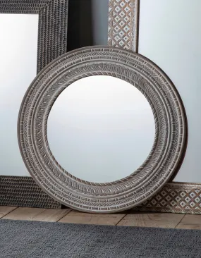 Kota Deep Framed Circular Carved Mirror