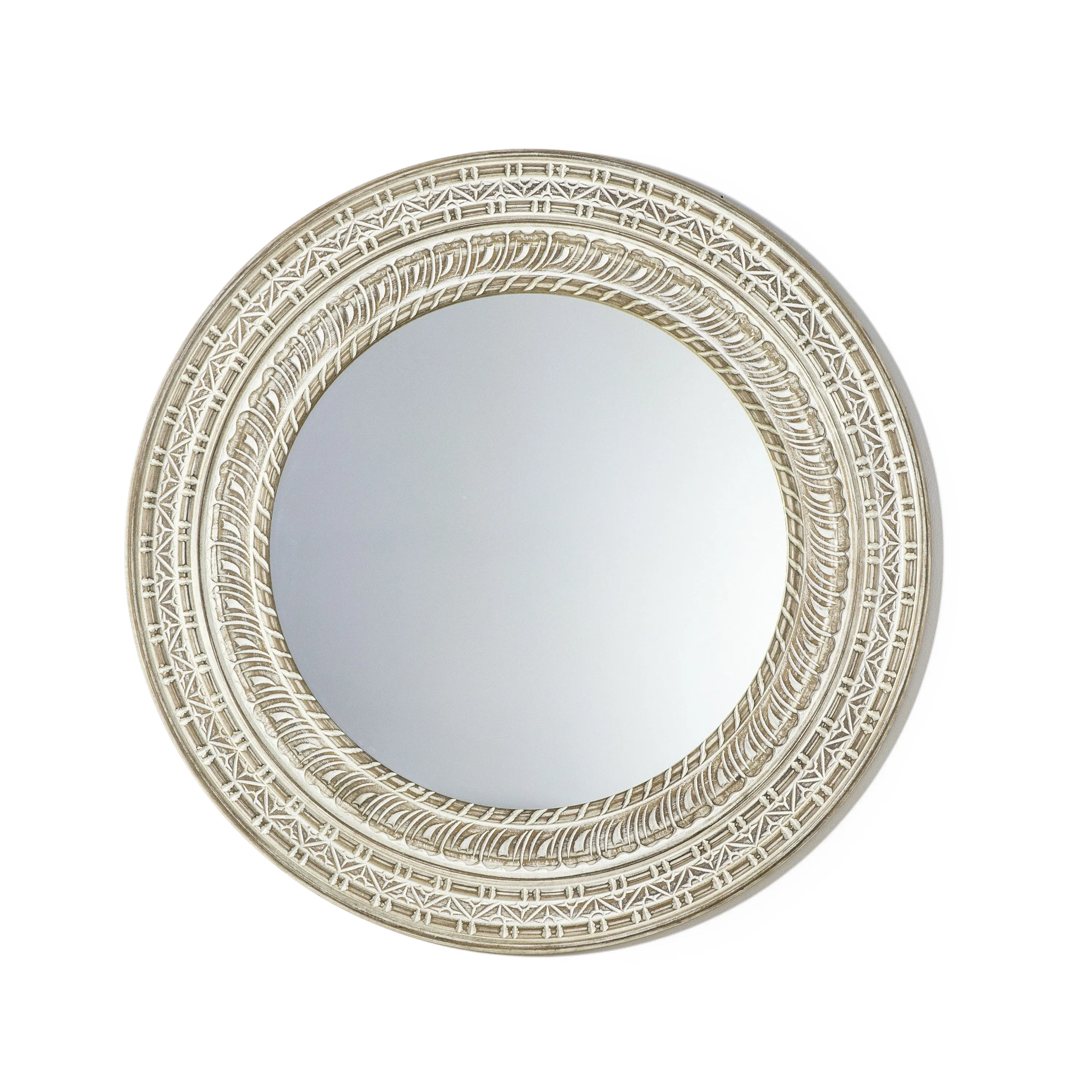 Kota Deep Framed Circular Carved Mirror