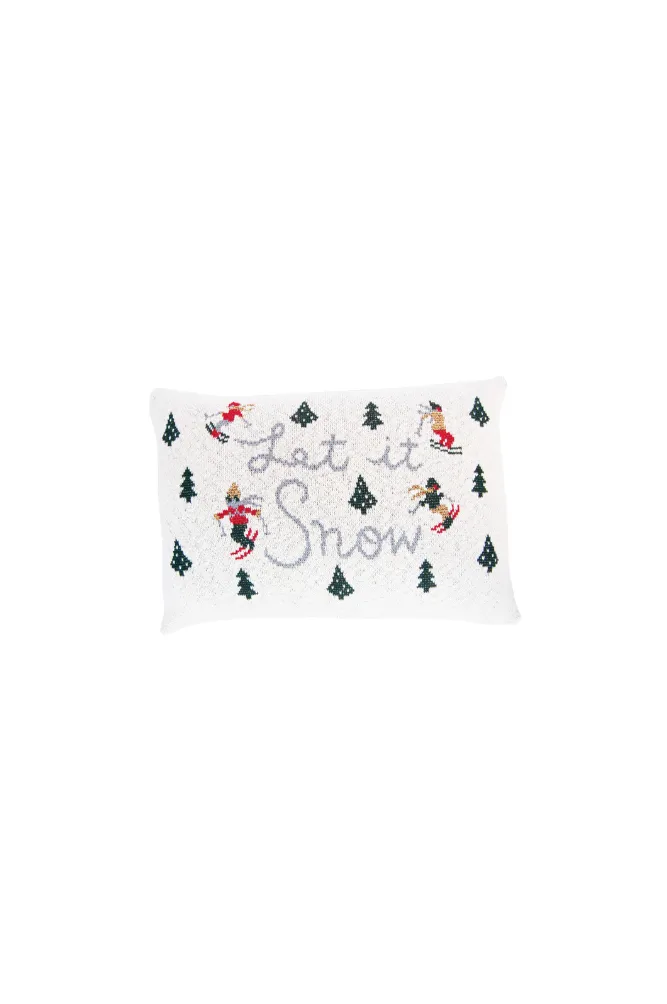 Let It Snow Ski Lumbar Pillow