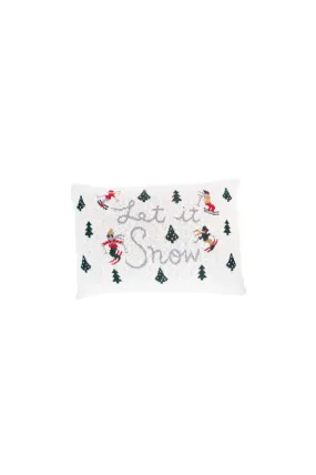 Let It Snow Ski Lumbar Pillow