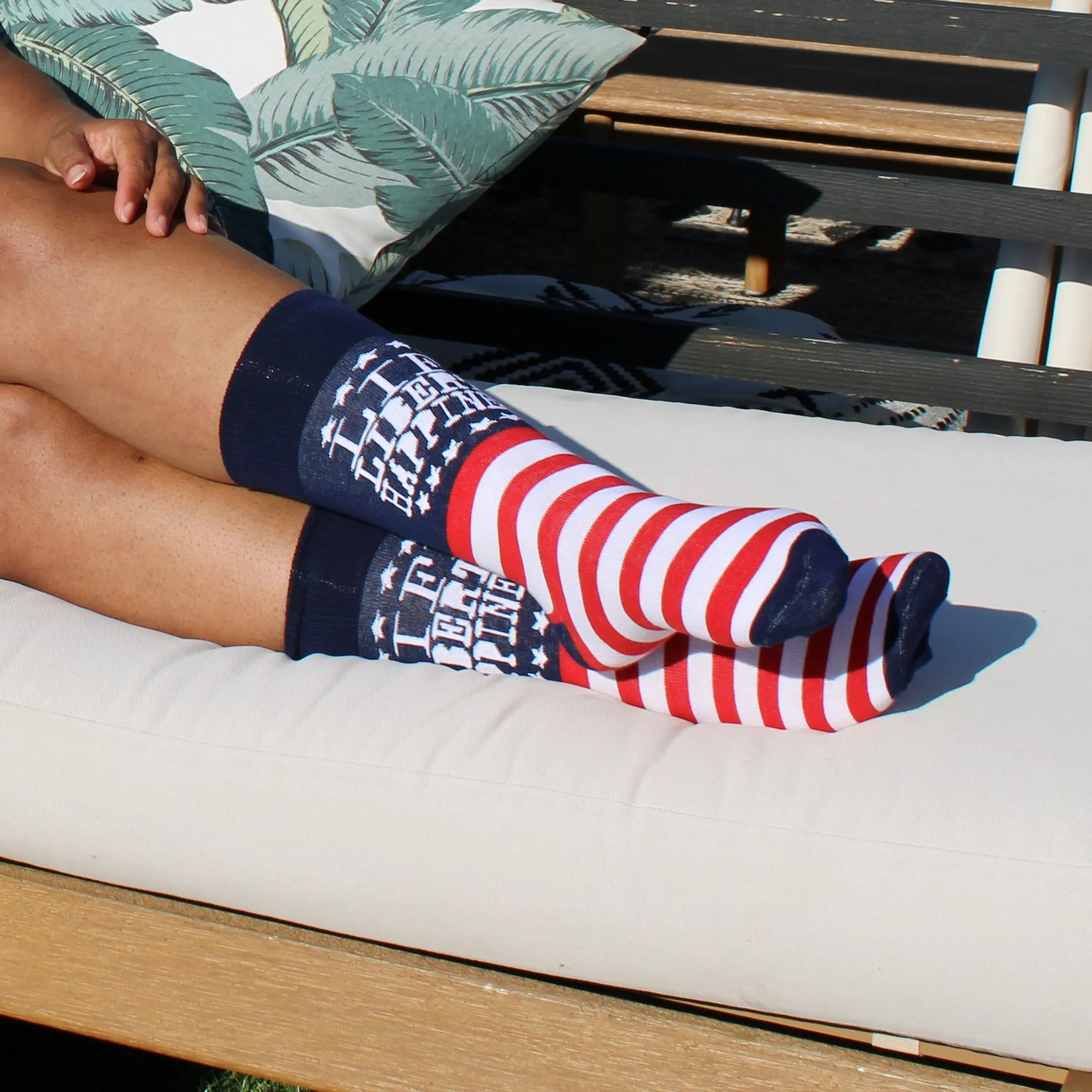 Life Liberty Happiness Patriotic Crew Socks