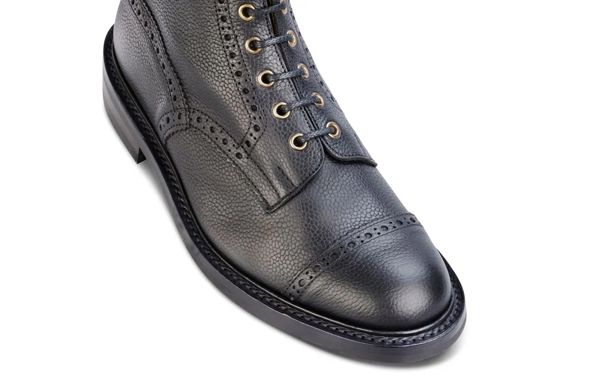 M7527 - Men's Derby ToeCap Boot - Black Scotch Grain