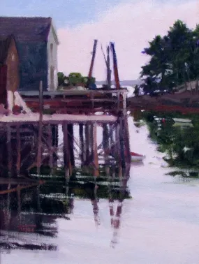 MAINE DOCK By William Ternes (1933 – 2014) - New England Painting Maine