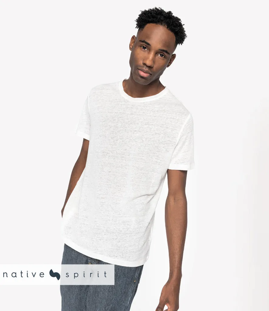 Men's Native Spirit Organic Linen Tee Shirt {NS320}