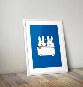 Miffy Taking a Bath Framed Mini Poster