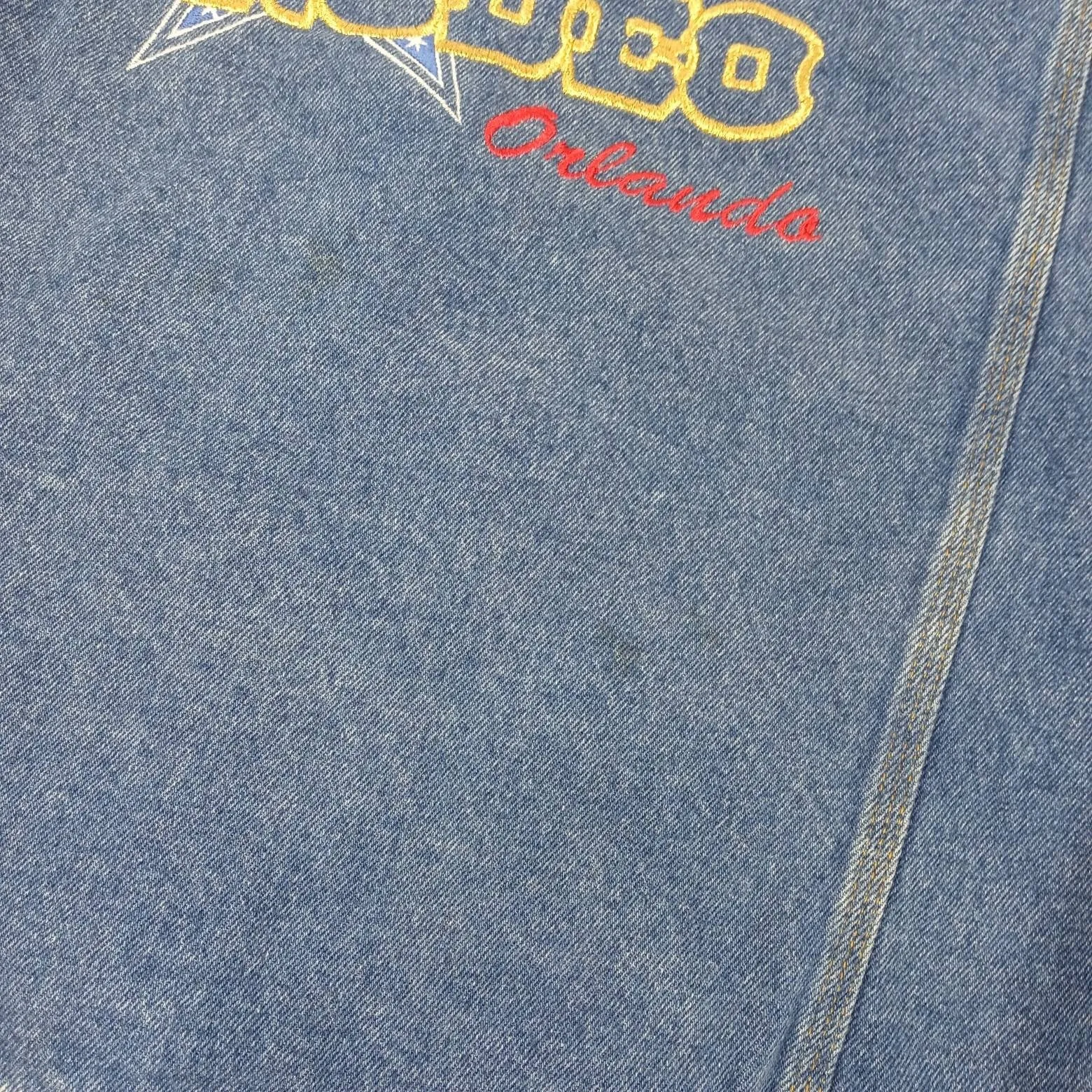 "rodeo Orlando" Embroidered Blue Denim Jean Jacket Unisex by Sunbelt