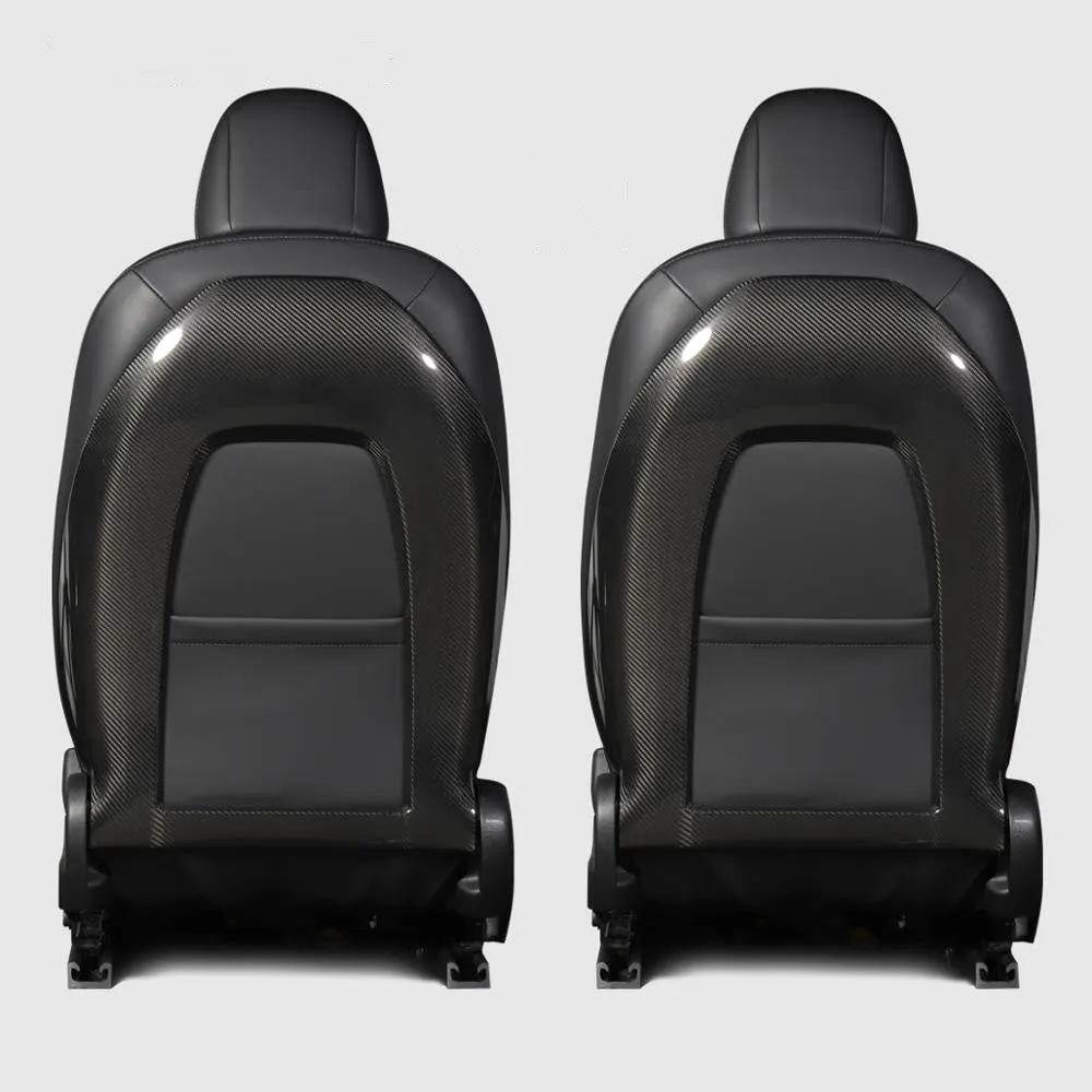 Real carbon fiber central control seat back (2 pcs) suitable for Tesla model 3 2017-2022