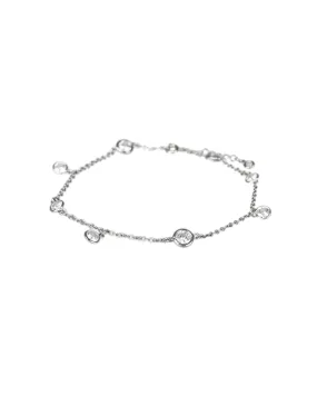 Round Bezel Set Dangle Anklet