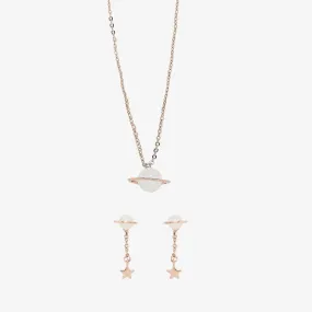 Saturn Necklace & Earring Set