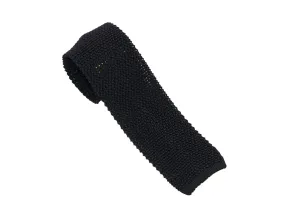 Silk Knit Tie Black