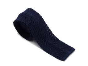 Silk Knit Tie Navy