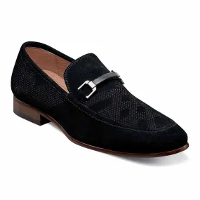 Stacy Adams Black Suede WYDELL Moc Toe Bit Slip On