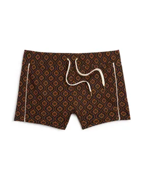 The Cassis Square Cut Swim Brief - Cacao