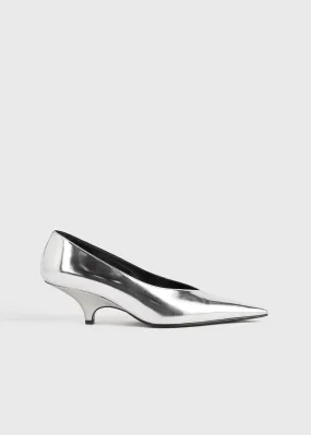 The Wedge-Heel Pump silver