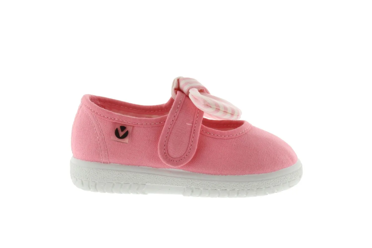 Victoria - Velcro Canvas MaryJane in Flamingo