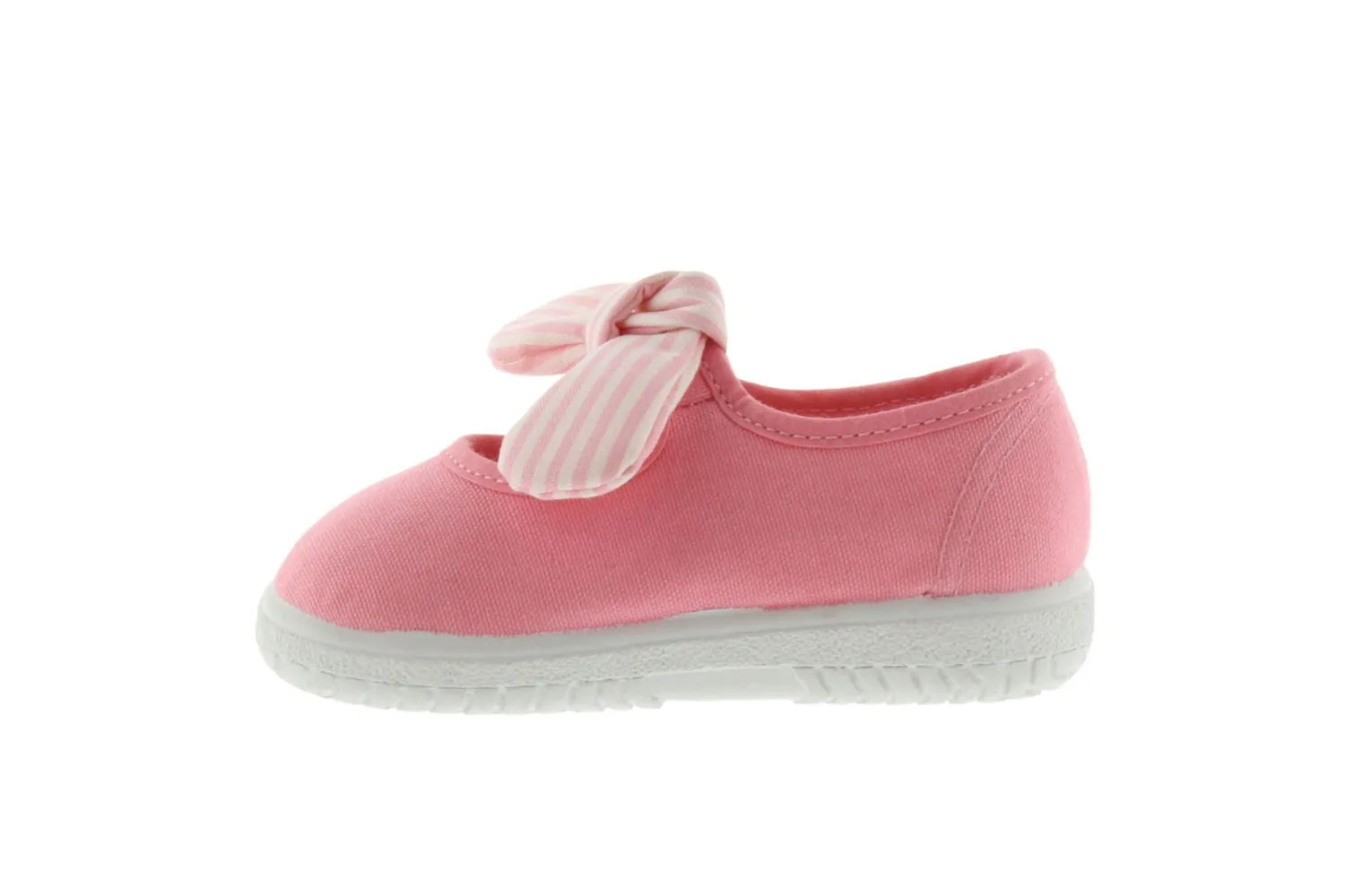 Victoria - Velcro Canvas MaryJane in Flamingo