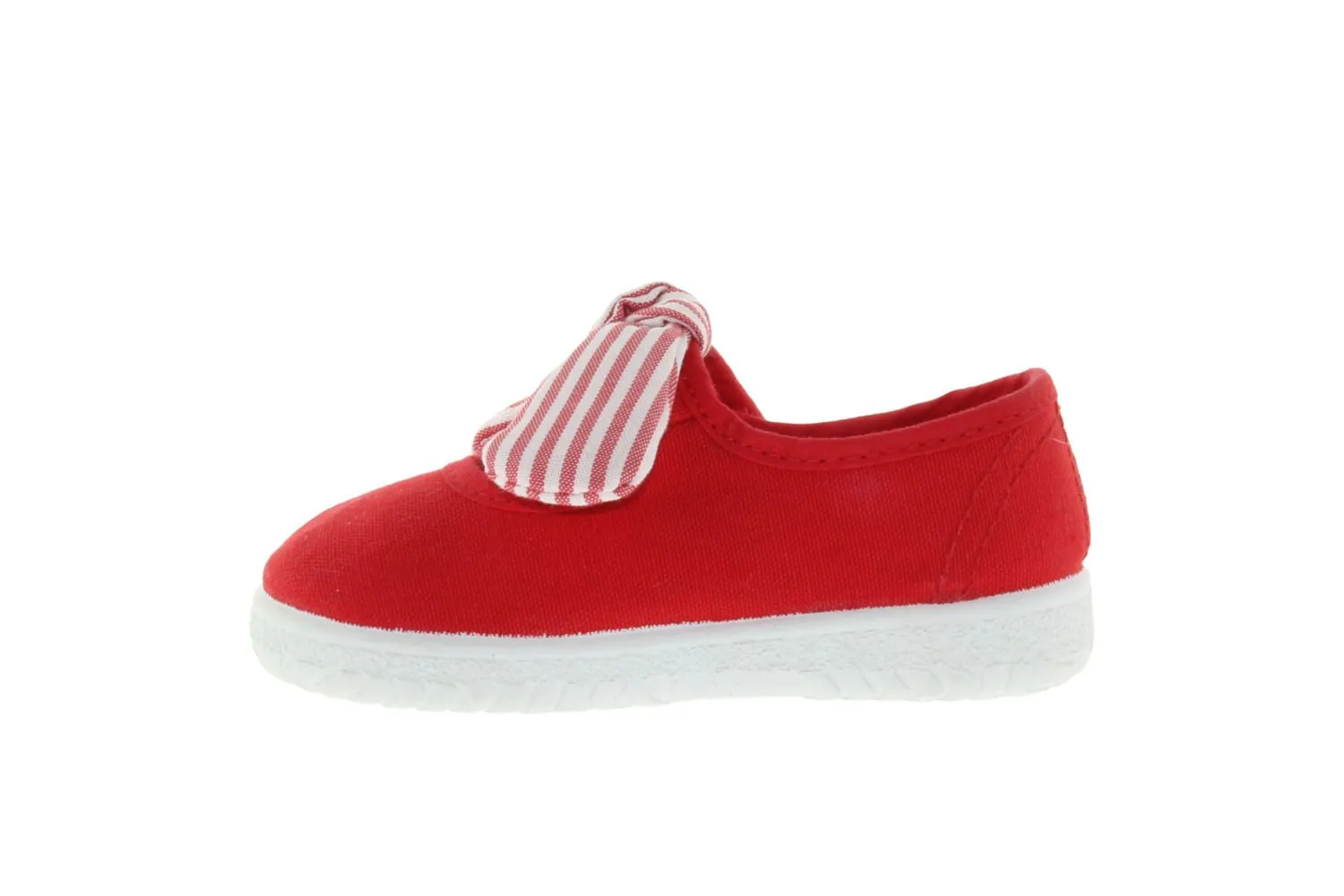 Victoria - Velcro Canvas MaryJane in Rojo / Red