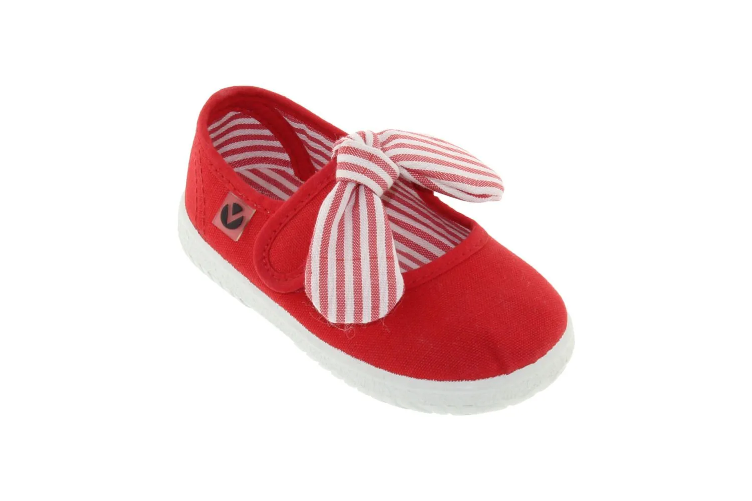 Victoria - Velcro Canvas MaryJane in Rojo / Red