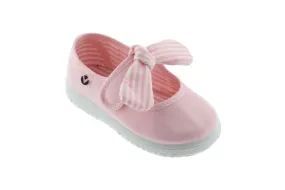 Victoria - Velcro Canvas MaryJane in Rosa