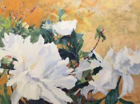 WHITE FLOWERS By William Ternes (1933 – 2014) - Floral Painting