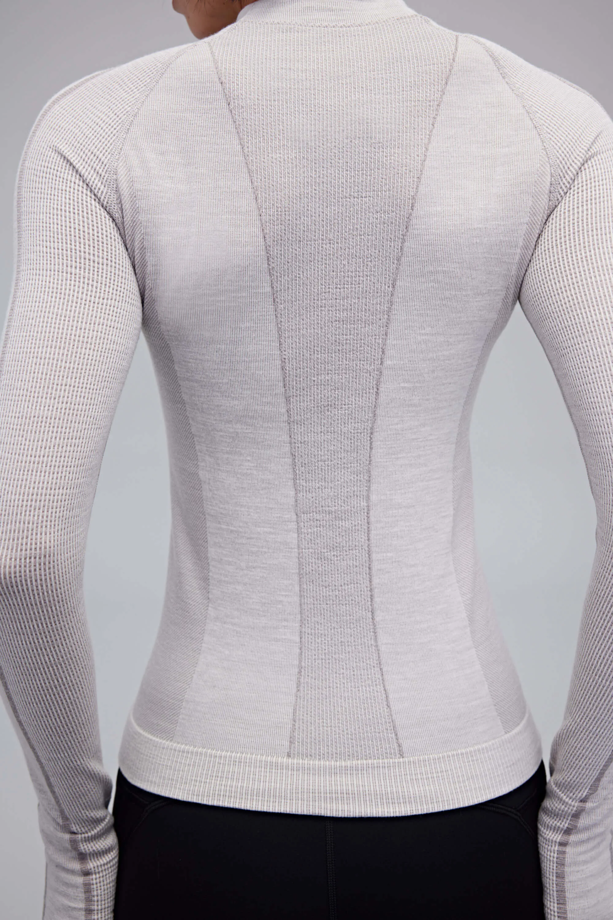 Wool Seamless Mock Neck Top